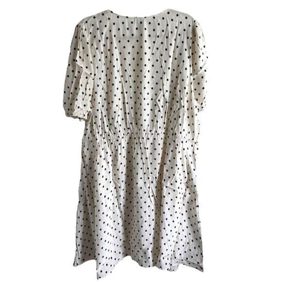 A New Day Black and White Puff Sleeve Mini Wrap Dress 3X - Picture 3 of 6